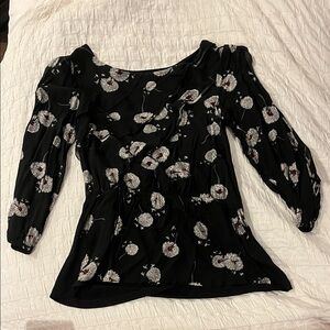 Floral Black Women's Top